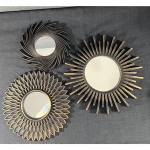 Gold & Black Mirror Wall Decor Set of 3
